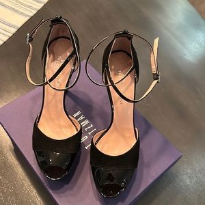 Stuart Weitzman Patent Leather and Suede Heel